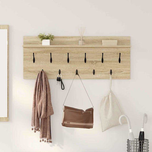 Porte-manteau mural avec étagère Chêne sonoma Bois d'ingénierie