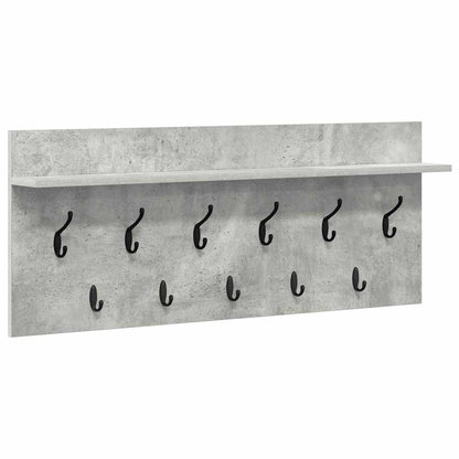 Porte-manteau mural avec étagère Gris béton Bois d'ingénierie