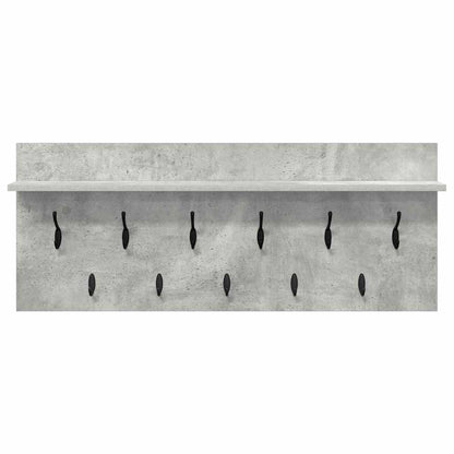 Porte-manteau mural avec étagère Gris béton Bois d'ingénierie