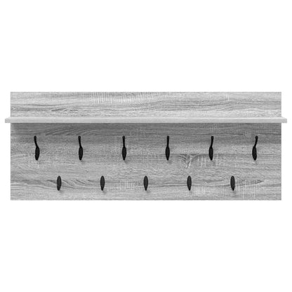 Porte-manteau mural avec étagère Sonoma gris Bois d'ingénierie