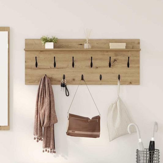 Porte-manteau mural chêne artisanal Bois d'ingénierie
