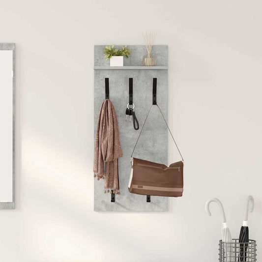 Porte-manteau mural avec étagère Gris béton 90 x 40 x 10 cm