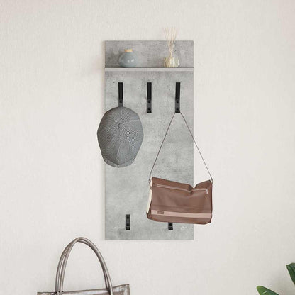 Porte-manteau mural avec étagère Gris béton 90 x 40 x 10 cm