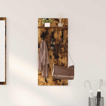 Porte-manteau mural avec étagère Chêne fumé 90 x 40 x 10 cm
