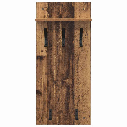Porte-manteau mural avec étagère Bois ancien 90 x 40 x 10 cm