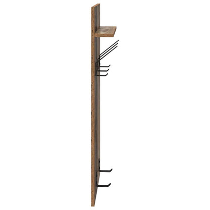 Porte-manteau mural avec étagère Bois ancien 90 x 40 x 10 cm