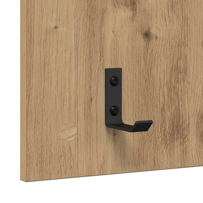 Porte-manteau mural chêne artisanal 90 x 40 x 10 cm