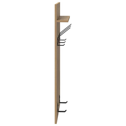 Porte-manteau mural chêne artisanal 90 x 40 x 10 cm
