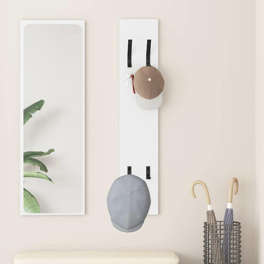 Porte-manteau mural Blanc 20 x 1.5 x 100 cm Bois d'ingénierie