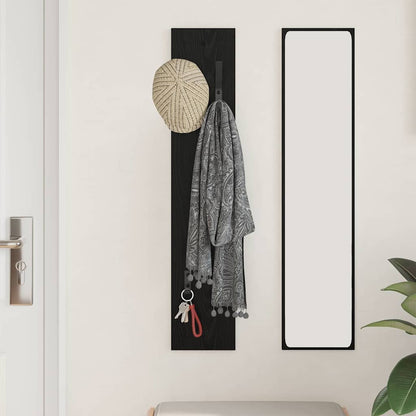 Porte-manteau mural Montage mural Chêne noir 20 x 1.5 x 100 cm