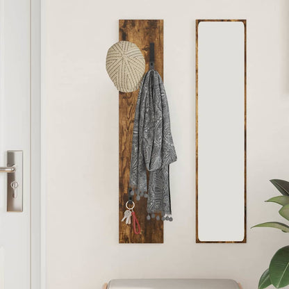 Porte-manteau mural Montage mural Chêne fumé 20 x 1.5 x 100 cm