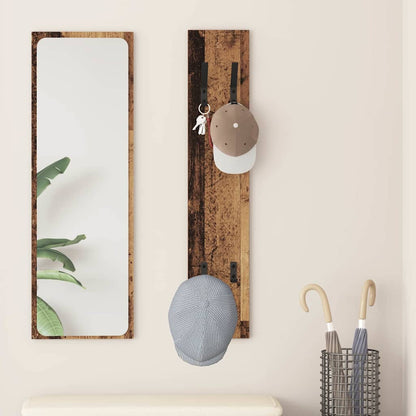 Porte-manteau mural Montage mural Bois ancien 20 x 1.5 x 100 cm