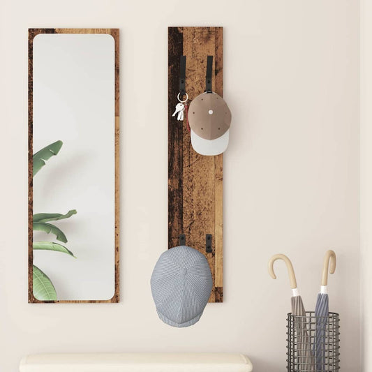 Porte-manteau mural Montage mural Bois ancien 20 x 1.5 x 100 cm