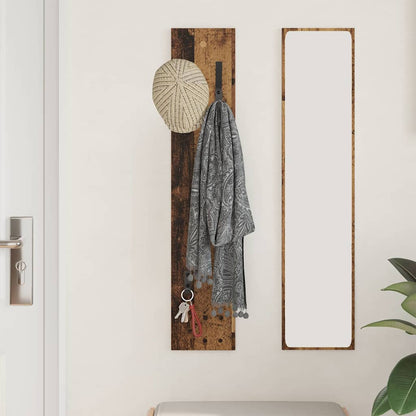 Porte-manteau mural Montage mural Bois ancien 20 x 1.5 x 100 cm
