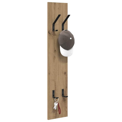 Porte-manteau mural chêne artisanal 20 x 1.5 x 100 cm