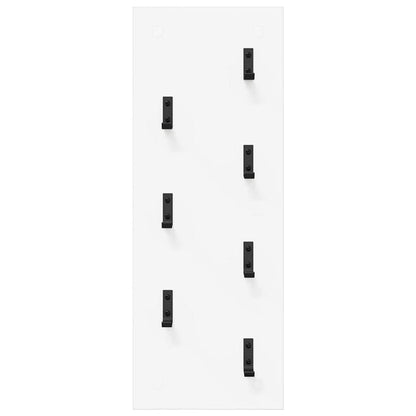 Porte-manteau mural Blanc 30 x 1.5 x 80 cm Bois d'ingénierie