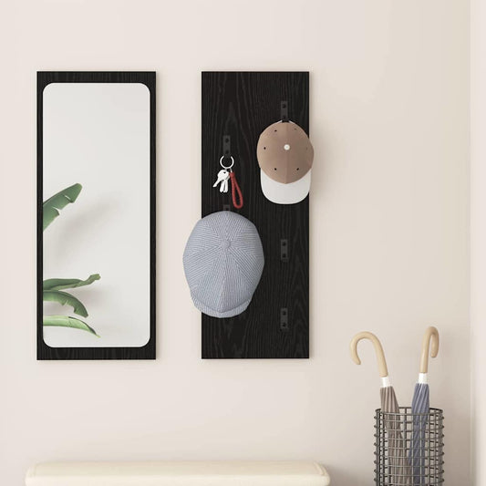 Porte-manteau mural Montage mural Chêne noir 30 x 1.5 x 80 cm