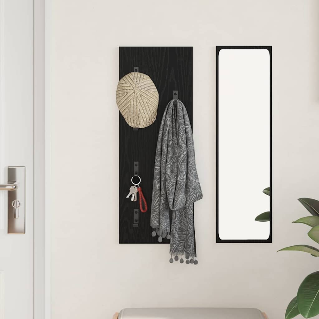 Porte-manteau mural Montage mural Chêne noir 30 x 1.5 x 80 cm