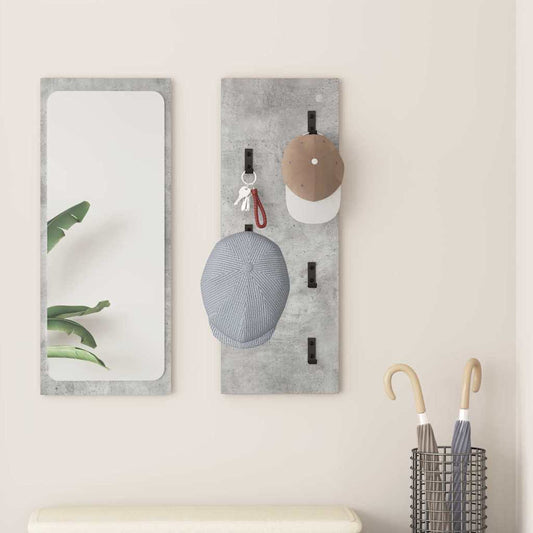 Porte-manteau mural Montage mural Gris béton 30 x 1.5 x 80 cm