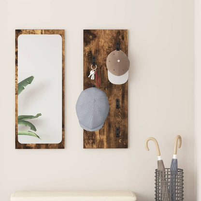 Porte-manteau mural Montage mural Chêne fumé 30 x 1.5 x 80 cm