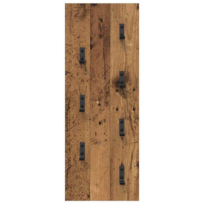 Porte-manteau mural Montage mural Bois ancien 30 x 1.5 x 80 cm