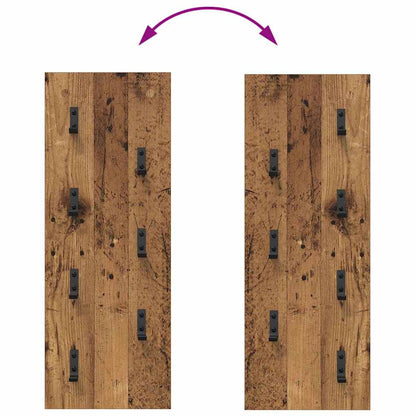 Porte-manteau mural Montage mural Bois ancien 30 x 1.5 x 80 cm