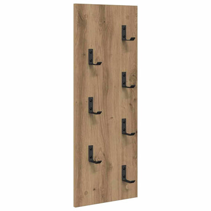 Porte-manteau mural chêne artisanal 30 x 1.5 x 80 cm
