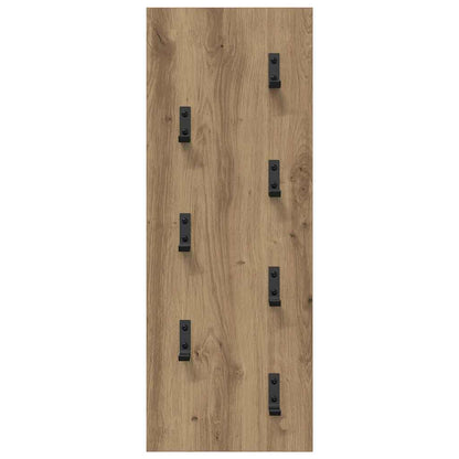 Porte-manteau mural chêne artisanal 30 x 1.5 x 80 cm