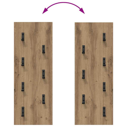Porte-manteau mural chêne artisanal 30 x 1.5 x 80 cm
