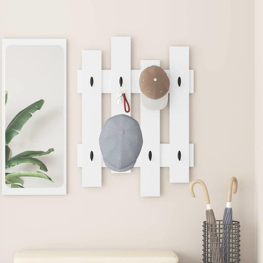 Porte-manteau mural Blanc 60 x 3 x 82 cm Bois d'ingénierie
