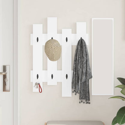 Porte-manteau mural Blanc 60 x 3 x 82 cm Bois d'ingénierie