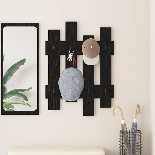 Porte-manteau mural Chêne noir 60 x 3 x 82 cm Bois d'ingénierie