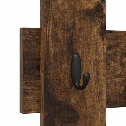 Porte-manteau mural Chêne fumé 60 x 3 x 82 cm Bois d'ingénierie
