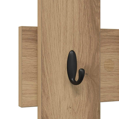 Porte-manteau mural chêne artisanal 60 x 3 x 82 cm