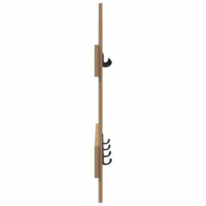 Porte-manteau mural chêne artisanal 60 x 3 x 82 cm