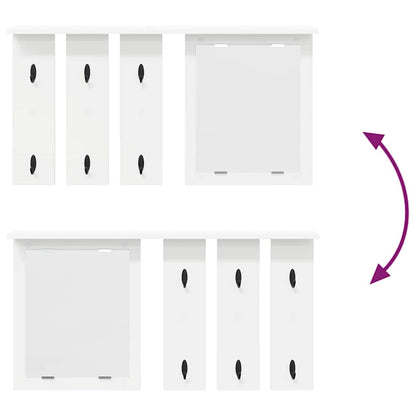 Porte-manteau mural Blanc 85 x 10 x 45 cm Bois d'ingénierie