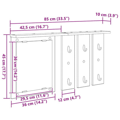 Porte-manteau mural avec étagère Chêne sonoma 85 x 10 x 45 cm