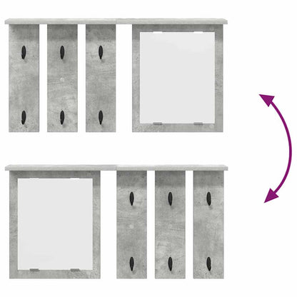 Porte-manteau mural avec étagère Gris béton 85 x 10 x 45 cm