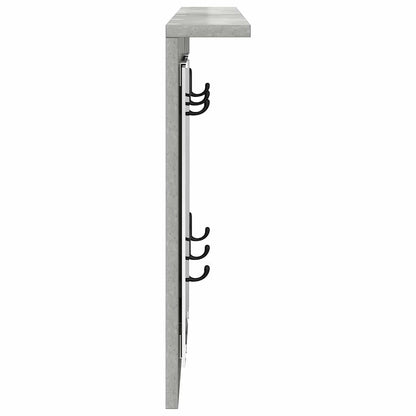 Porte-manteau mural avec étagère Gris béton 85 x 10 x 45 cm