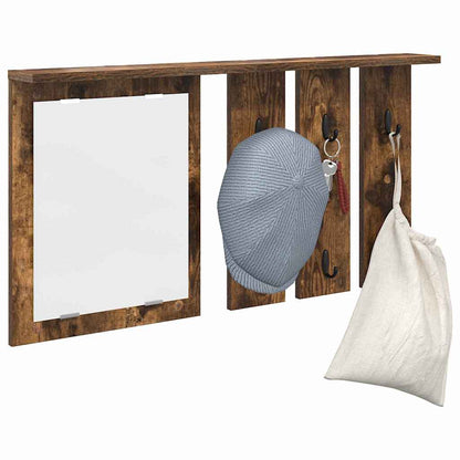 Porte-manteau mural avec étagère Chêne fumé 85 x 10 x 45 cm