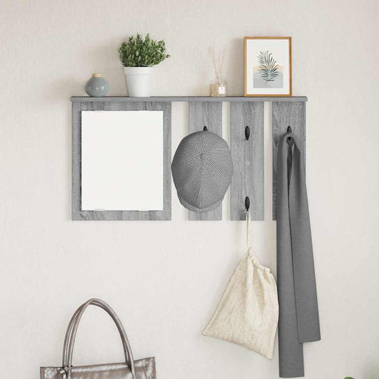 Porte-manteau mural avec étagère Sonoma gris 85 x 10 x 45 cm