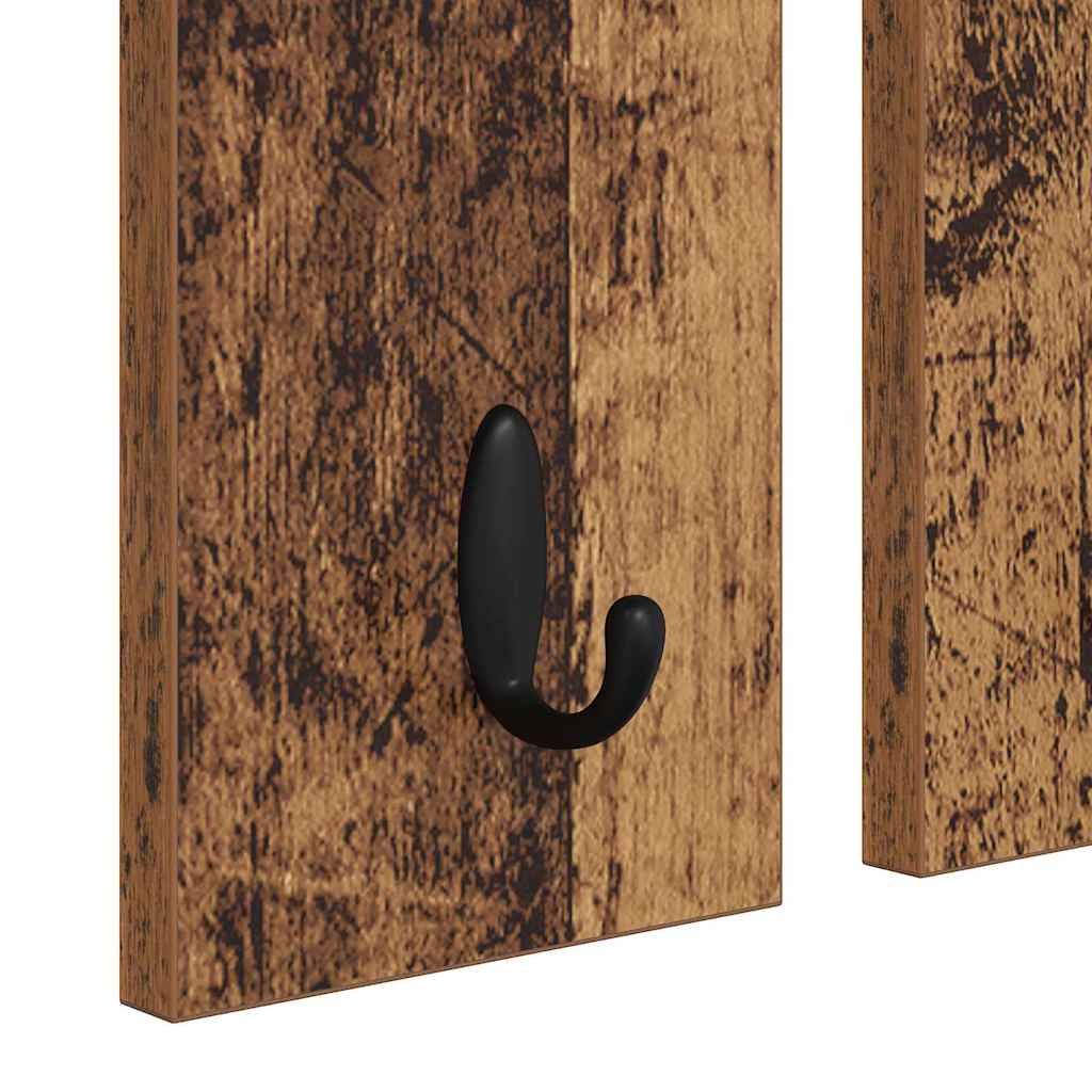 Porte-manteau mural avec étagère Bois ancien 85 x 10 x 45 cm