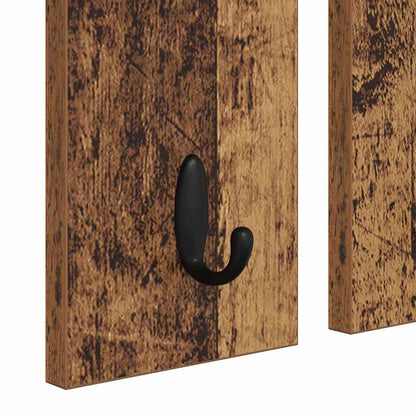 Porte-manteau mural avec étagère Bois ancien 85 x 10 x 45 cm