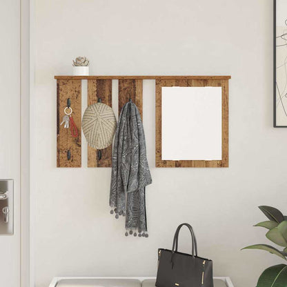 Porte-manteau mural avec étagère Bois ancien 85 x 10 x 45 cm