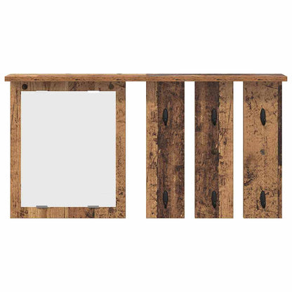 Porte-manteau mural avec étagère Bois ancien 85 x 10 x 45 cm