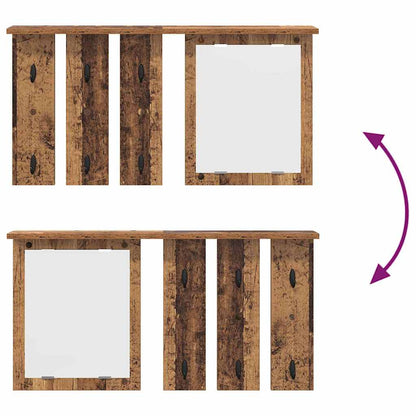 Porte-manteau mural avec étagère Bois ancien 85 x 10 x 45 cm