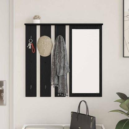 Porte-manteau mural avec étagère Chêne noir 84 x 10 x 80 cm