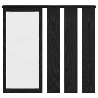 Porte-manteau mural avec étagère Chêne noir 84 x 10 x 80 cm
