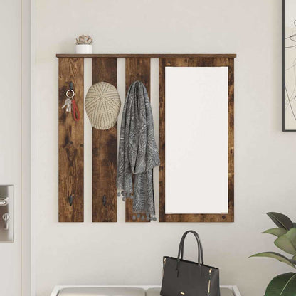 Porte-manteau mural avec étagère Chêne fumé 84 x 10 x 80 cm