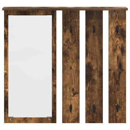 Porte-manteau mural avec étagère Chêne fumé 84 x 10 x 80 cm